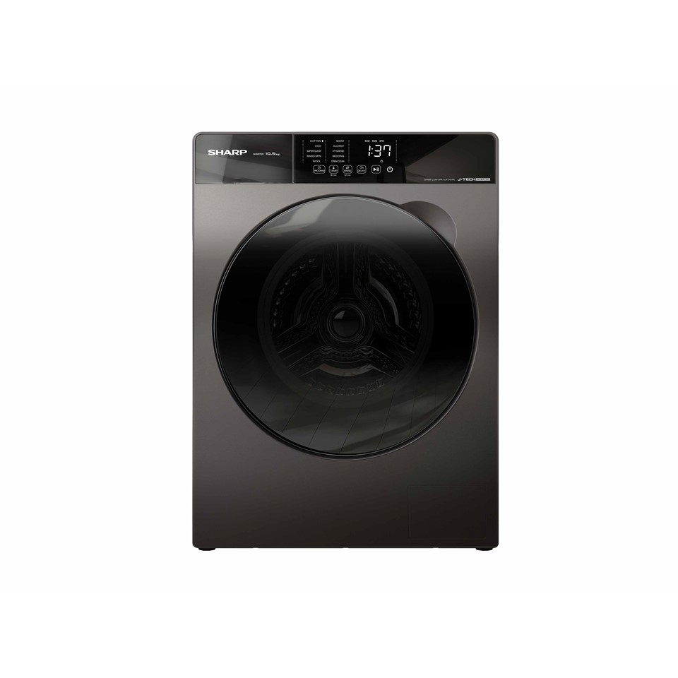 es-fw105sg-14113-9019.jpg Sharp Full Auto Front Loading Inverter Washing Machine ES-FW105SG | 10.5 KG - Dark Grey - Image 1