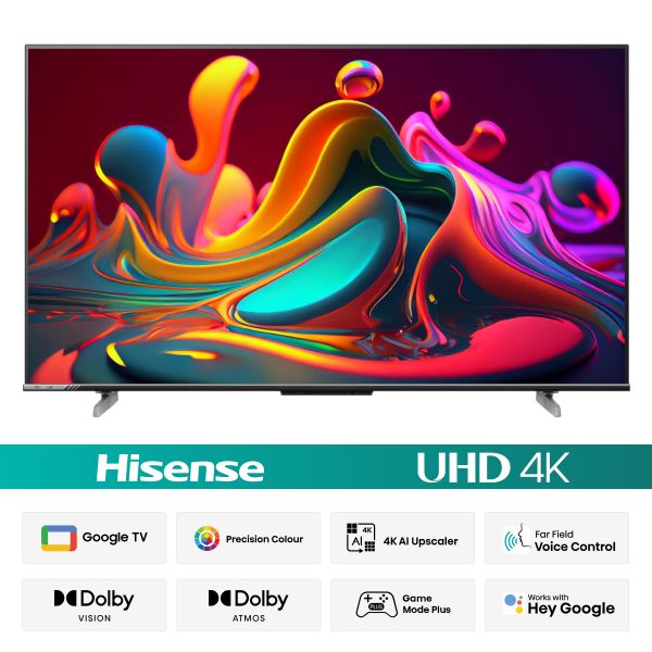 Hisense TV(3) HISENSE 50 INCH BEZELLESS DOLBY VISION 4K UHD SMART LED VOICE CONTROL GOOGLE DTS TV - Image 1